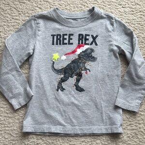 OshKosh B'gosh Gray Tree Rex Long Sleeve Tee